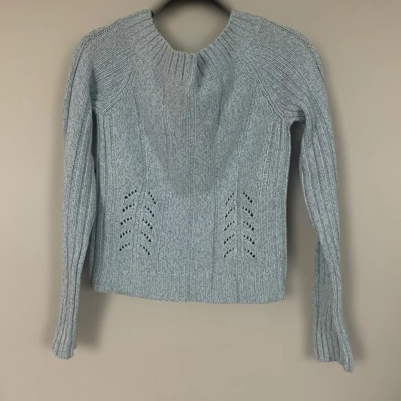 Y2K Express Knit Long Sleeve Blue Crew Neck Sweater - Size Medium - Picture 3 of 11